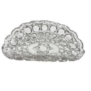 EAPG Fostoria No. 140 Virginia Pattern Rolled Serving Glass Celery Tray 9.75x5.5
